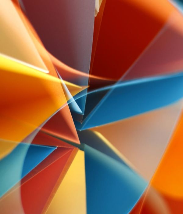 Abstract sunset colored geometric shapes representing balance and focus